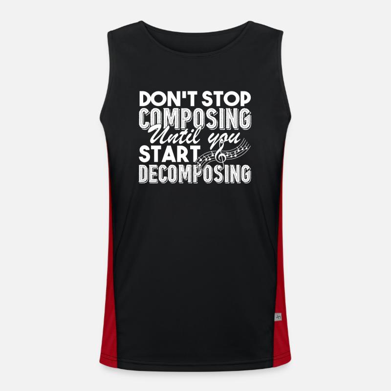 Composer Don't Stop Composing - Men's Functional Contrast Tank Top  - black/red
