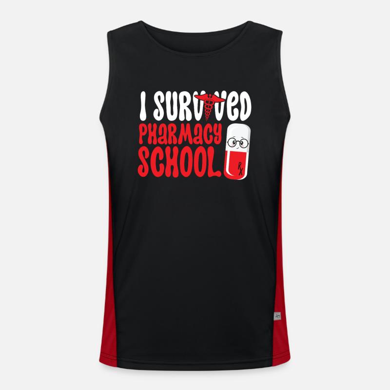 Pharmacy Tech Technician - Men's Functional Contrast Tank Top  - black/red