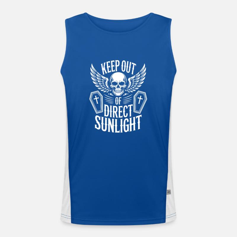 Tenir à l’abri de la lumière directe du soleil ! Vampire Goth Emo Débardeur respirant contrasté Homme 