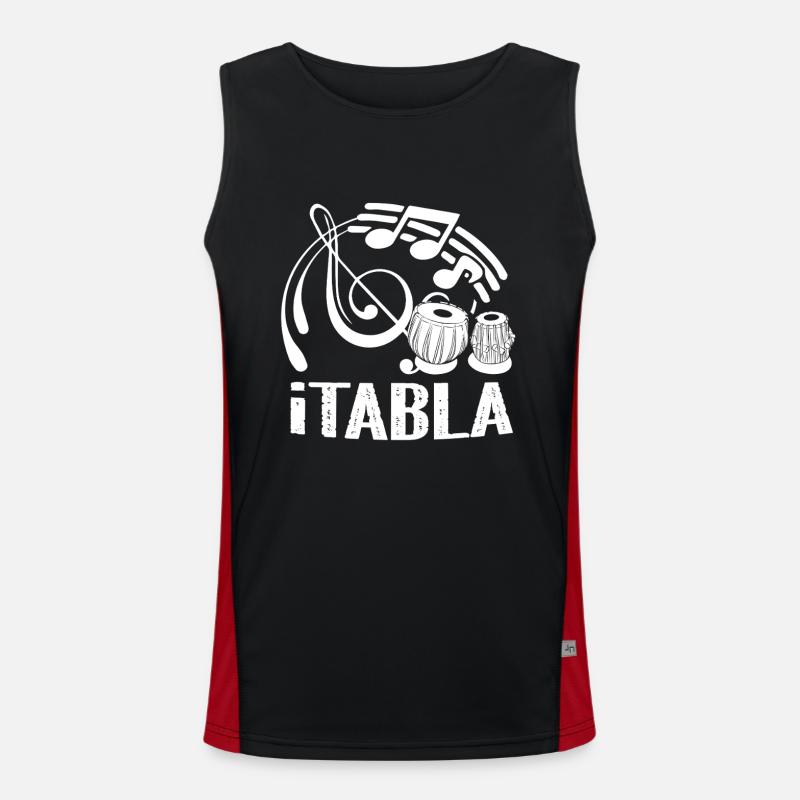 Tabla Funny Tabla - Men's Functional Contrast Tank Top  - black/red