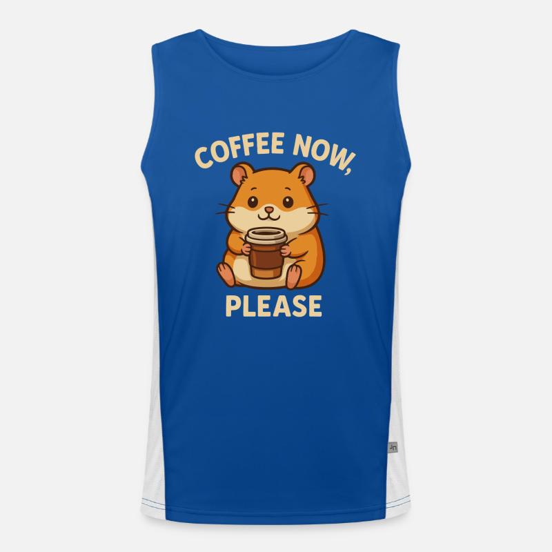 Café maintenant s’il vous plaît hamster mignon Débardeur respirant contrasté Homme 