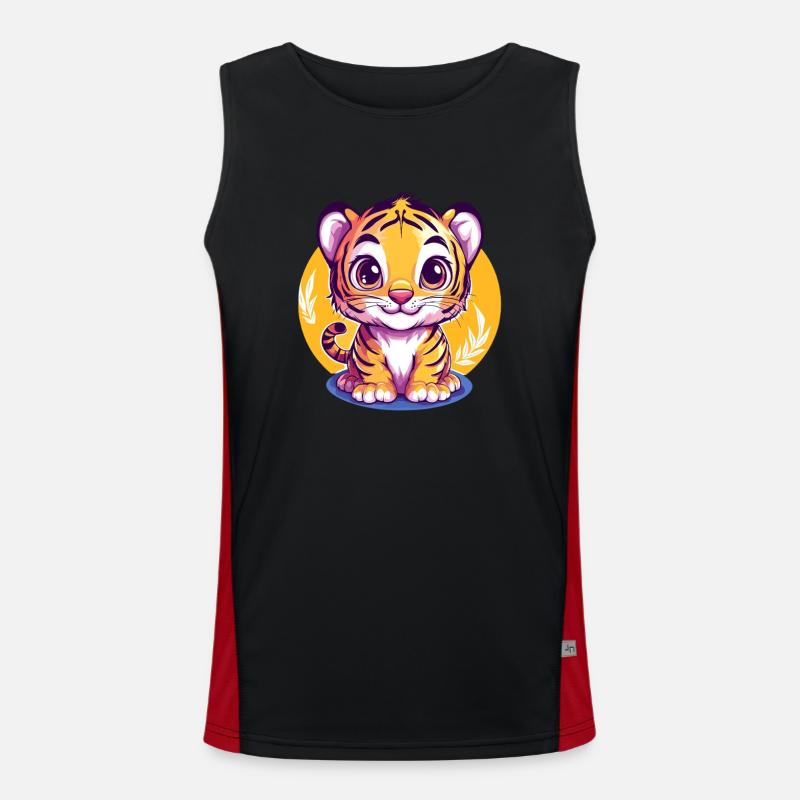 Mignon bébé tigre Débardeur respirant contrasté Homme 