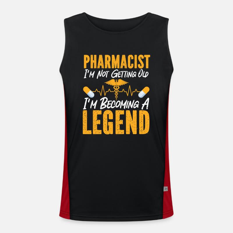 Pharmacy Tech Technician - Men's Functional Contrast Tank Top  - black/red