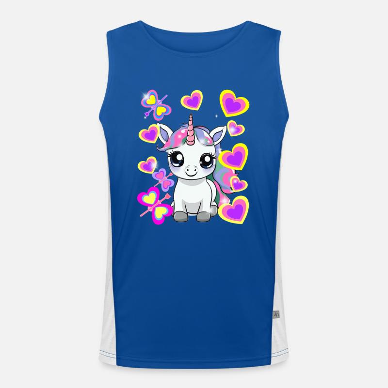 Einhorn Kind Mädchen Pferd Funktionelles Kontrast-Tank Top für Männer 