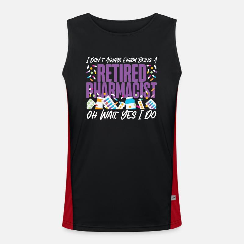 Pharmacy Tech Technician - Men's Functional Contrast Tank Top  - black/red
