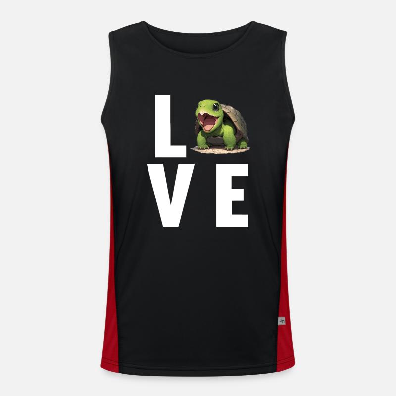 Snapping Turtles Snapping Turtle - Men's Functional Contrast Tank Top - black/red