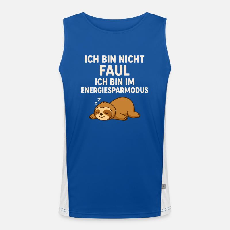 Not lazy – in power saving mode – sloth Men's Functional Contrast Tank Top 