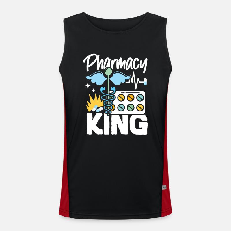Pharmacy Tech Technician - Men's Functional Contrast Tank Top  - black/red