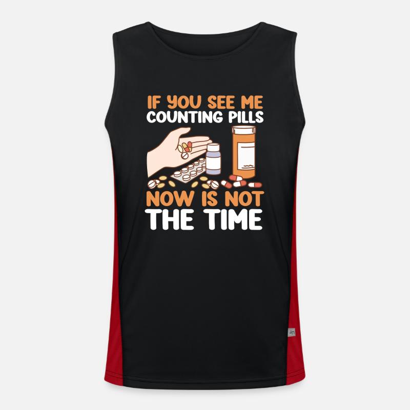 Pharmacy Tech Technician - Men's Functional Contrast Tank Top  - black/red