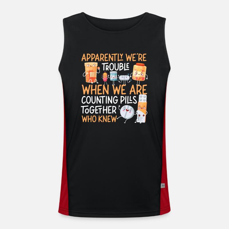 Pharmacy Tech Technician - Men's Functional Contrast Tank Top - black/red