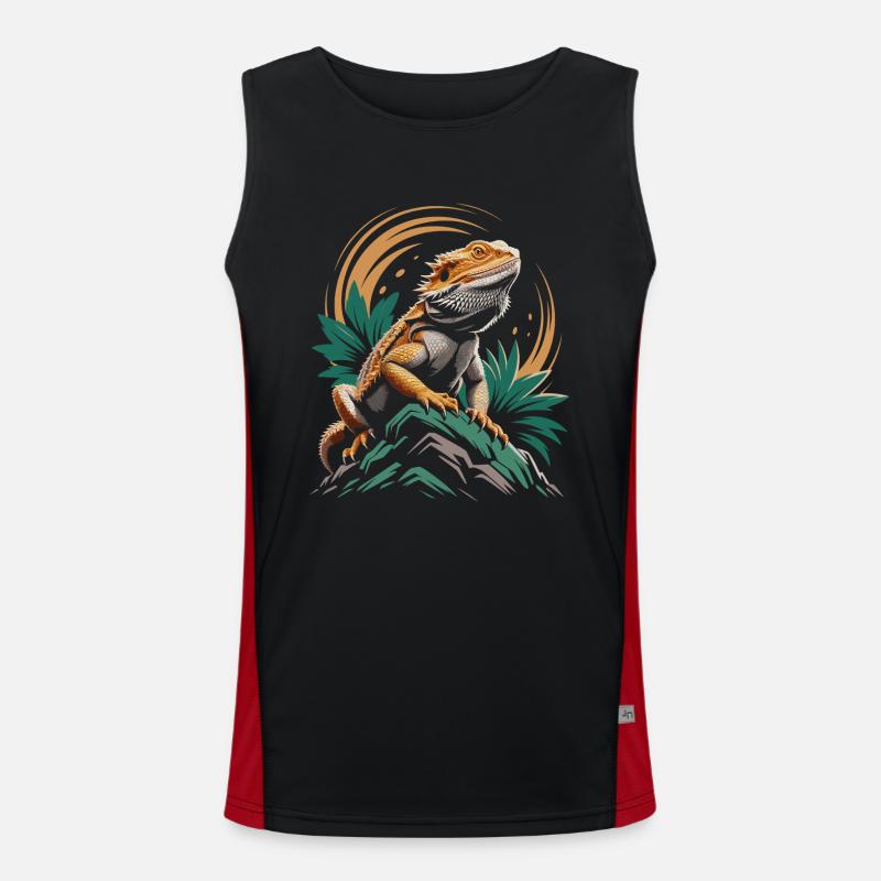Bartagame Reptil Echse Funktionelles Kontrast-Tank Top für Männer 