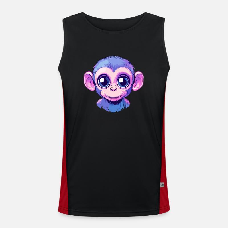 Colorful Monkey Face Men's Functional Contrast Tank Top 