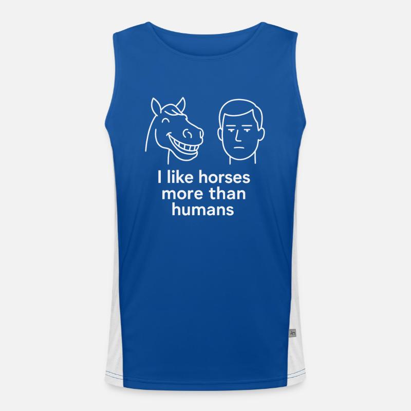 Ich Mag Pferde Mehr Als Menschen Spruch Funktionelles Kontrast-Tank Top für Männer 
