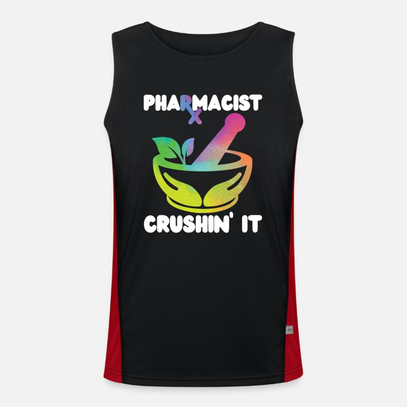 Pharmacy Tech Technician - Men's Functional Contrast Tank Top  - black/red