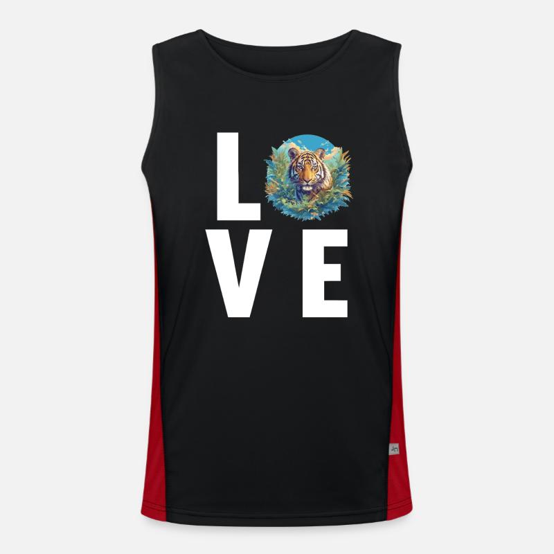 Sumatran tiger - Men's Functional Contrast Tank Top  - black/red