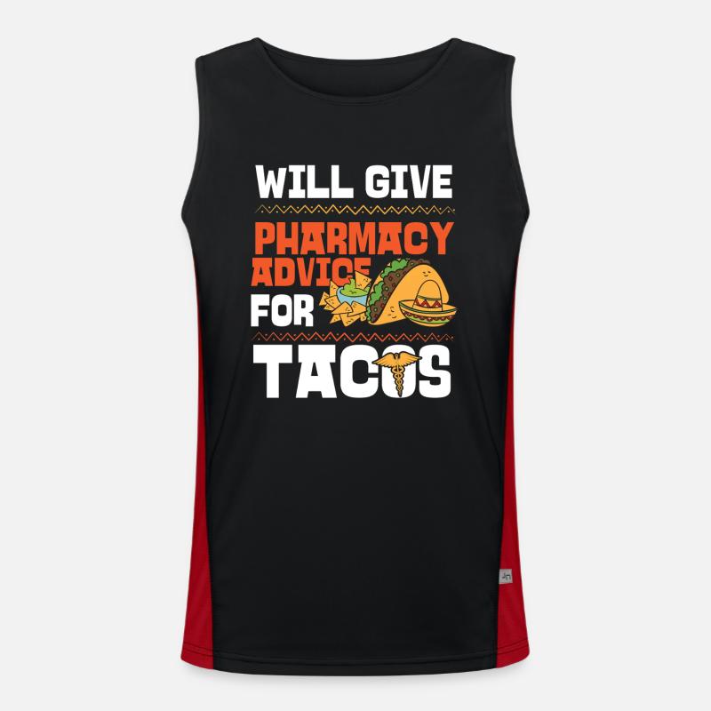 Pharmacy Tech Technician - Men's Functional Contrast Tank Top  - black/red