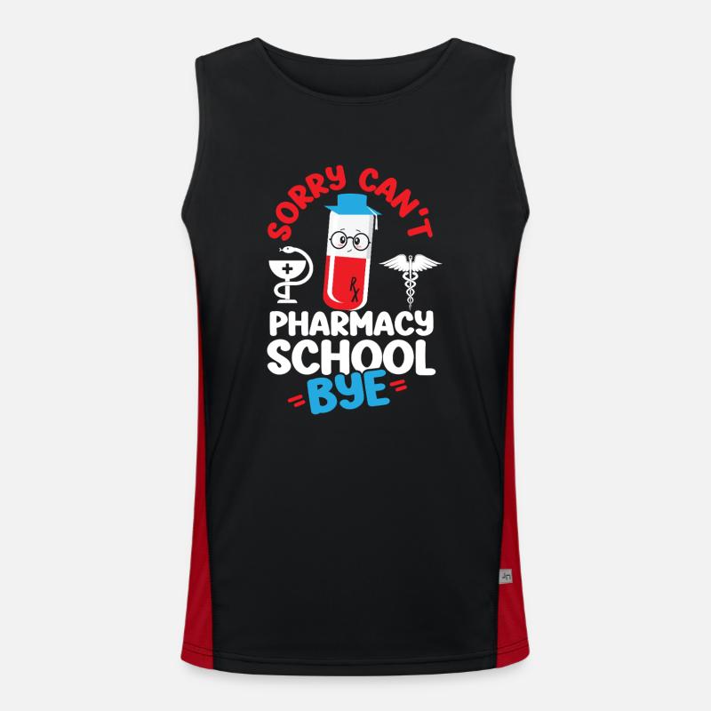 Pharmacy Tech Technician - Men's Functional Contrast Tank Top  - black/red
