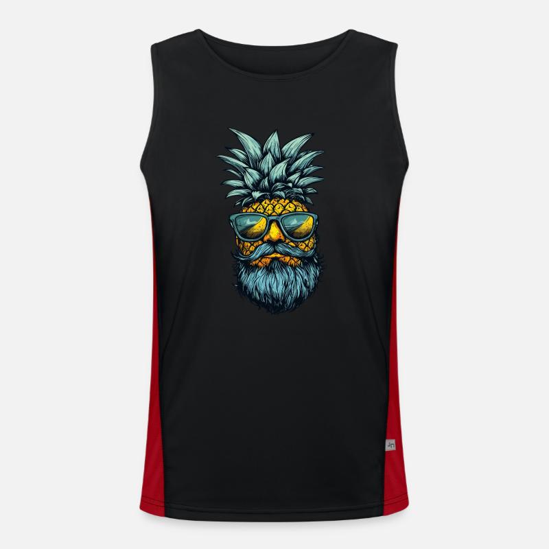Ananas mit Bart Funktionelles Kontrast-Tank Top für Männer 