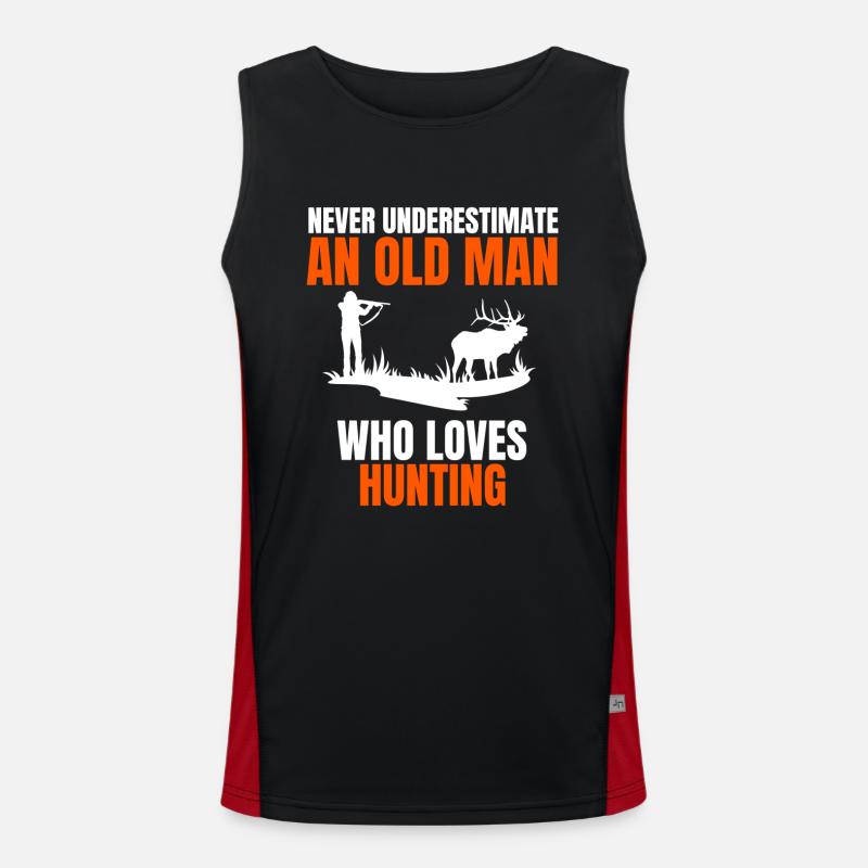 Jagen Mann Rentner Jagd Vater Dad Spruch Opa Jäger Funktionelles Kontrast-Tank Top für Männer 