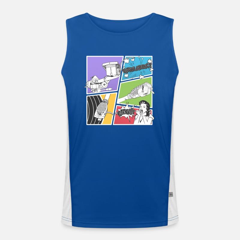 Vinyladdict Attack V8.2 Funktionelles Kontrast-Tank Top für Männer 