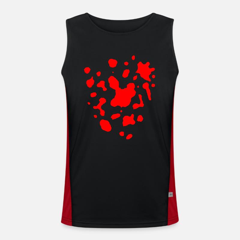 Drop stain pattern - Men's Functional Contrast Tank Top  - black/red