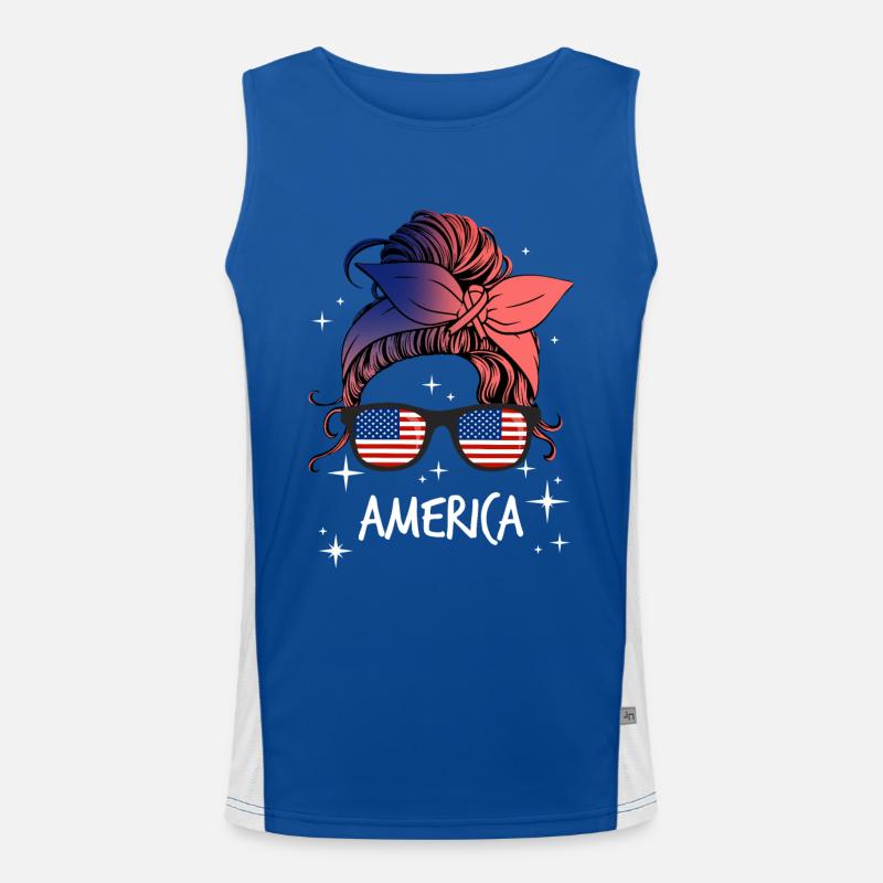 America Men's Functional Contrast Tank Top 