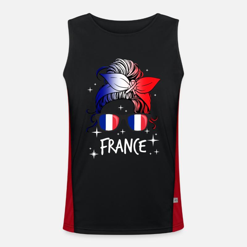 Frankreich Funktionelles Kontrast-Tank Top für Männer 