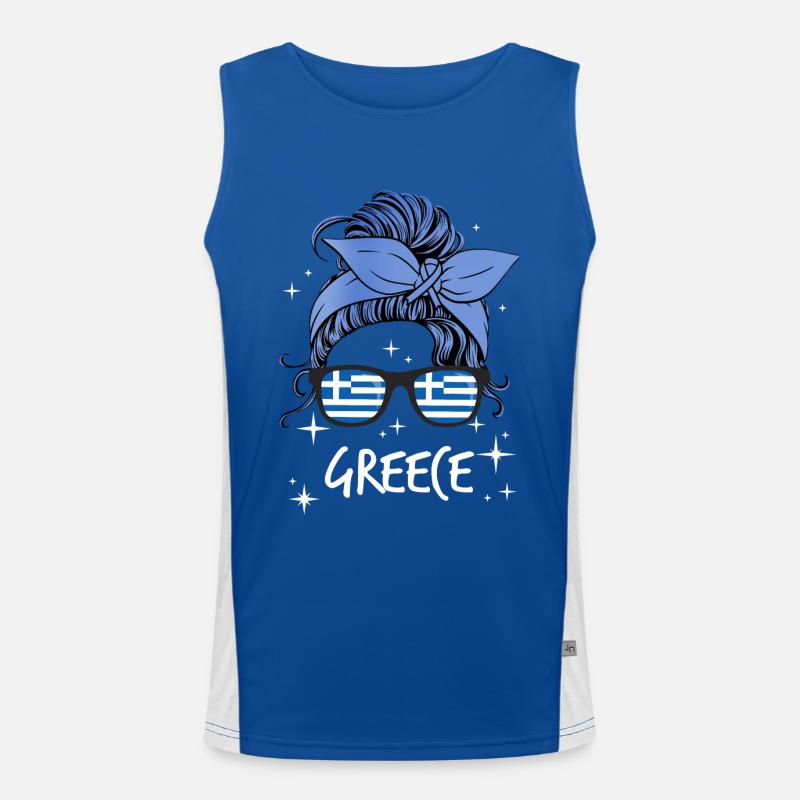 Greece Men's Functional Contrast Tank Top 