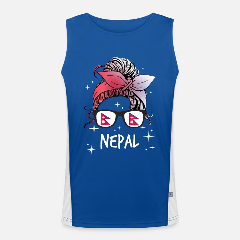 Nepal Funktionelles Kontrast-Tank Top für Männer 