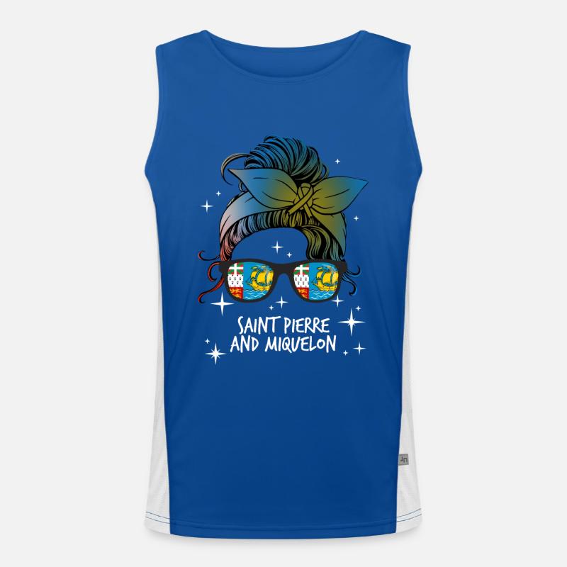 Saint Pierre and Miquelon Men's Functional Contrast Tank Top 
