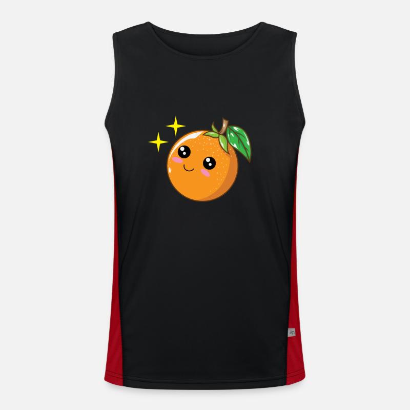 Mandarin Orange Men's Functional Contrast Tank Top 