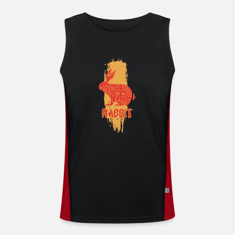 Hare element zodiac chinese horoscope Men's Functional Contrast Tank Top 