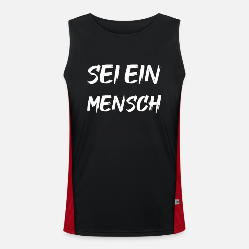 Sei ein Mensch Funktionelles Kontrast-Tank Top für Männer 