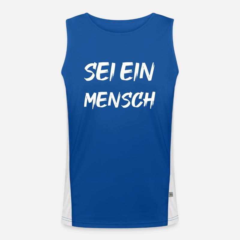 Sei ein Mensch Funktionelles Kontrast-Tank Top für Männer 