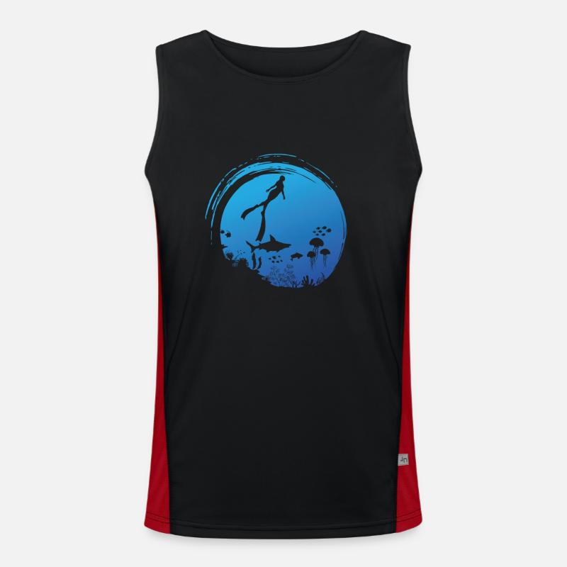 Freitauchen mit einem Atemzug im Ozean Funktionelles Kontrast-Tank Top für Männer 