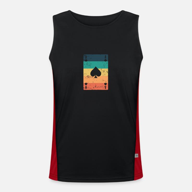 Pik Ass Poker oder Skat Kartenspiel Spiel Funktionelles Kontrast-Tank Top für Männer 
