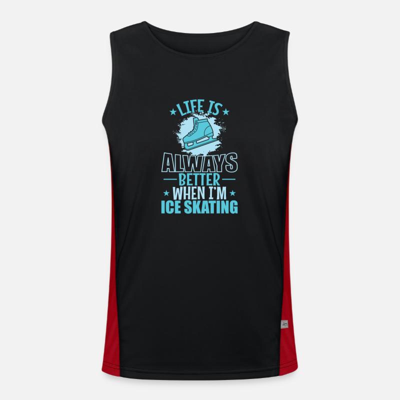 Life is Always better when I’m Ice Skating Funktionelles Kontrast-Tank Top für Männer 