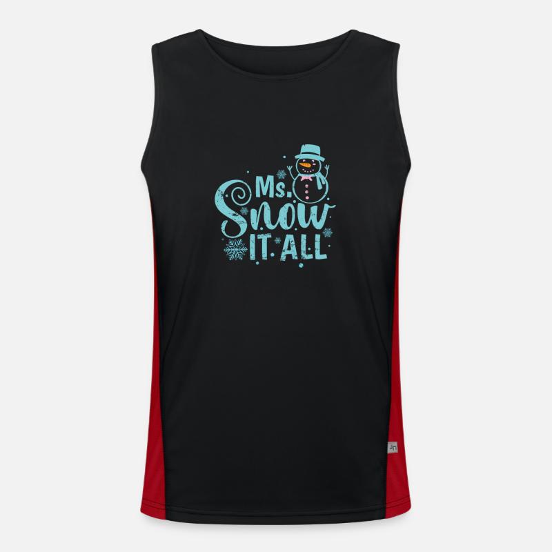 Mr. Snow it all Schnee Winter Jahreszeit Funktionelles Kontrast-Tank Top für Männer 