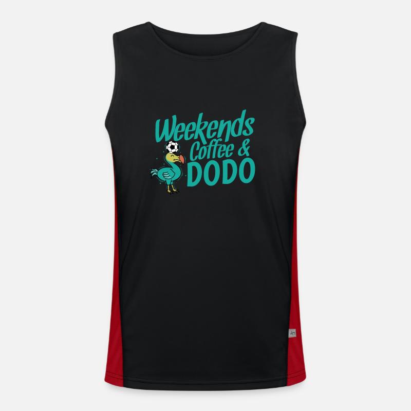Weekends Coffee and Dodo Vogel aus Mauritius Funktionelles Kontrast-Tank Top für Männer 