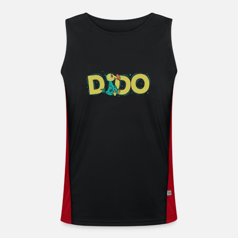 Dodo bird from Mauritius - Men's Functional Contrast Tank Top  - black/red