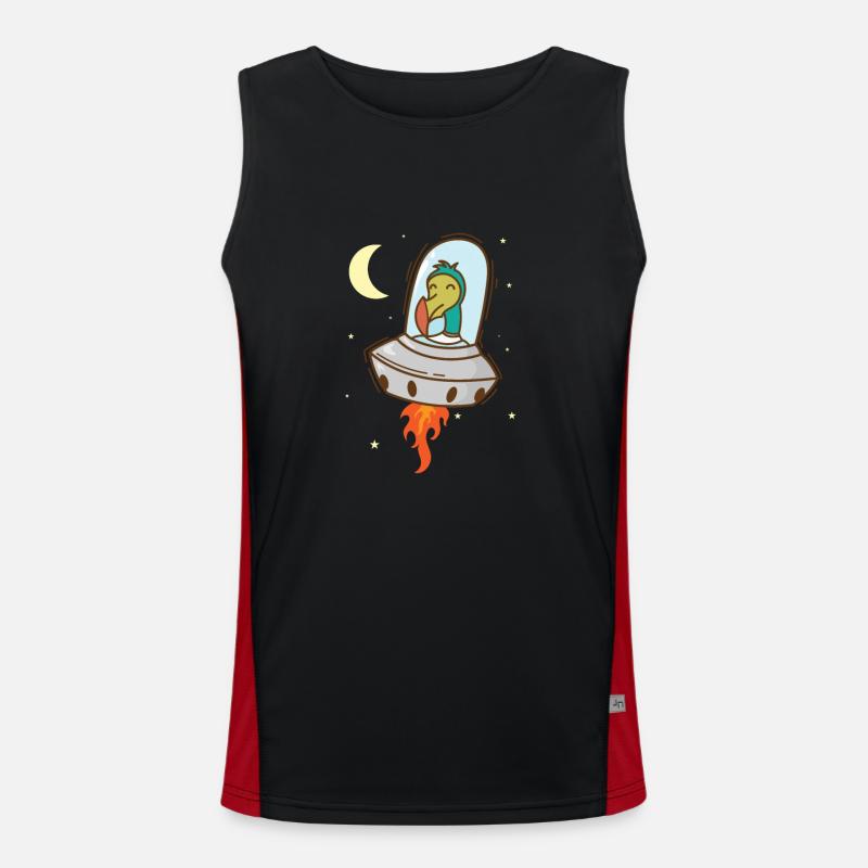 Dodo in space Bird from Mauritius Men's Functional Contrast Tank Top 