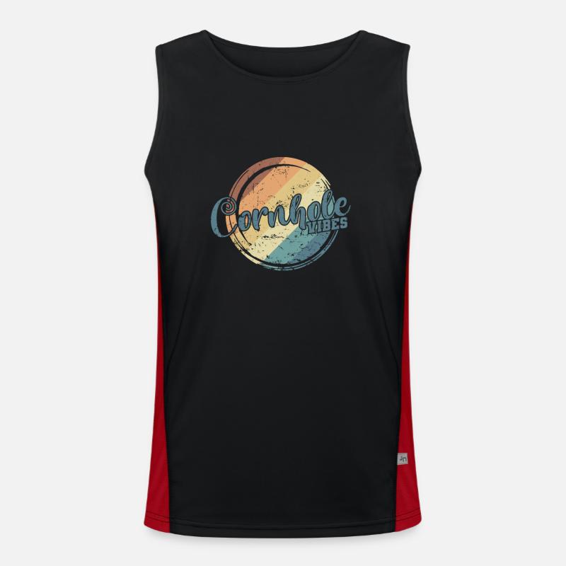 Cornhole Vibes Spiel Hobby Funktionelles Kontrast-Tank Top für Männer 
