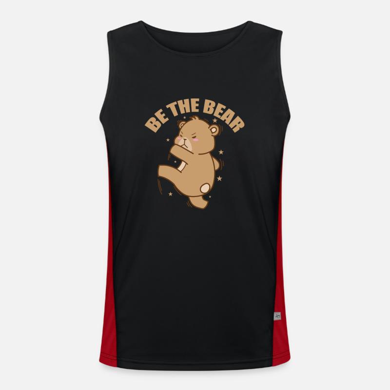 Be the Bear Wald Tier Funktionelles Kontrast-Tank Top für Männer 