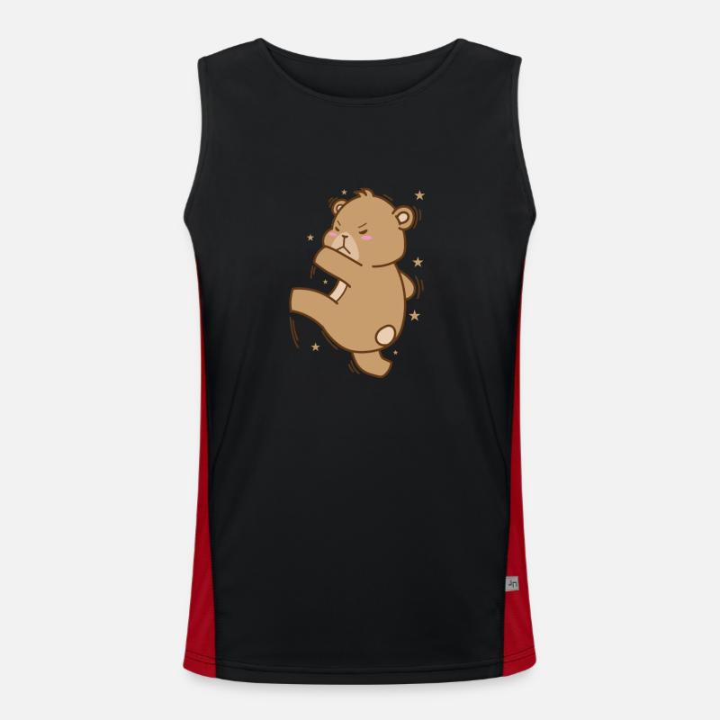 Bär wirft einen Ball Wald Tier Funktionelles Kontrast-Tank Top für Männer 