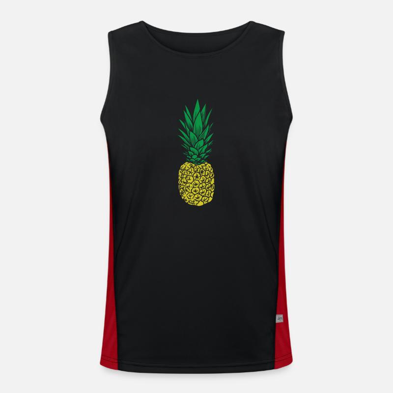 Pineapple tropical sweet fruit Men's Functional Contrast Tank Top 