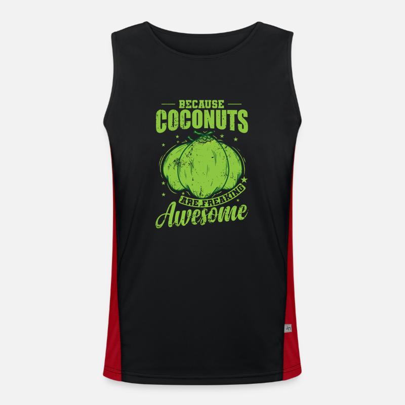 Because Coconuts are Freaking Awesome - Men's Functional Contrast Tank Top  - black/red