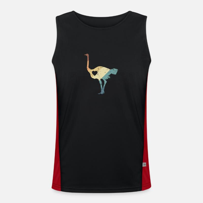 Strauß Vogel Tier in der Savanne Funktionelles Kontrast-Tank Top für Männer 