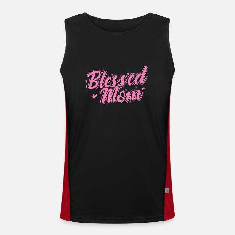 Blessing Mom Muttertag Mami Funktionelles Kontrast-Tank Top für Männer 