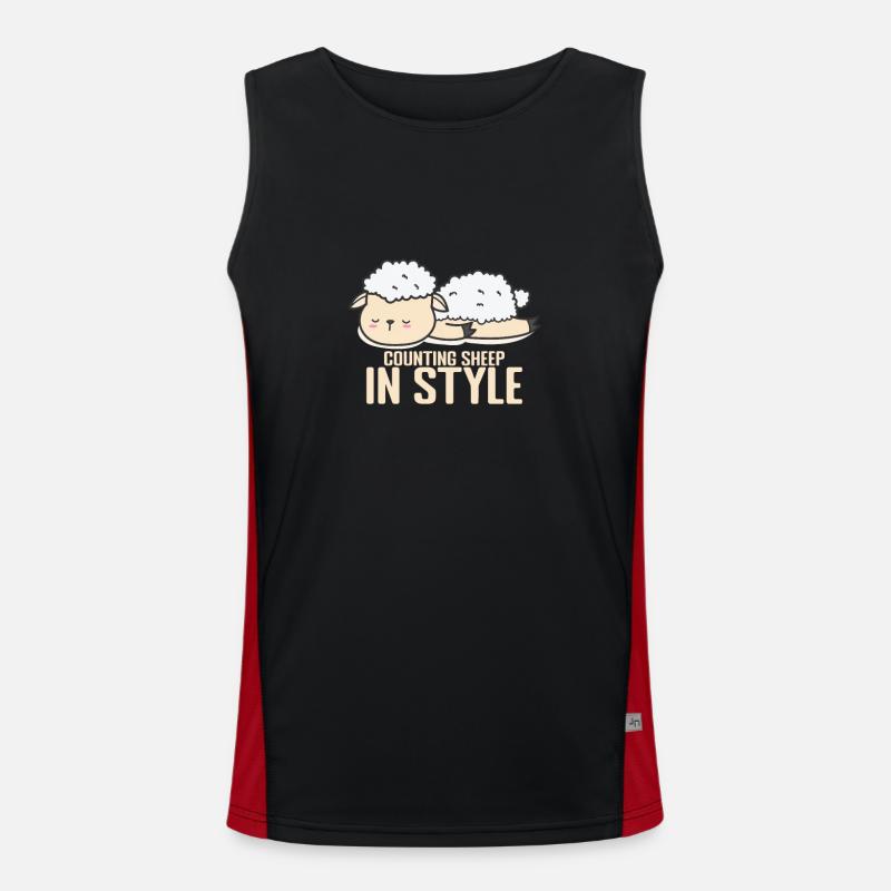 Counting Sheep in Style Schlafanzug Pyjama Funktionelles Kontrast-Tank Top für Männer 