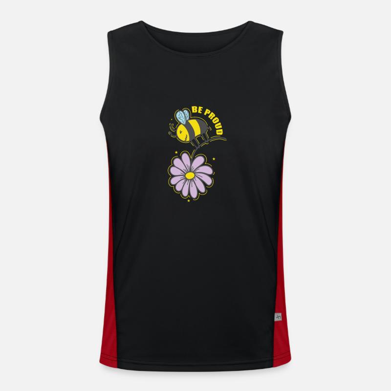 Be Proud Bees Animals Nature Beekeepers Men's Functional Contrast Tank Top 